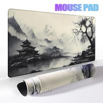 Aesthetics Mount Fuji and Cherry Blossom Large Mouse Pad Black White Office Desk Mat Stitched Edge NonSlip Durable Gaming Pads 800x400x2mm gray