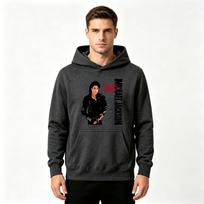 Men Adult Michael Jackson BAD Graphic Print Hoodie Casual Long Sleeve Loose Pullover Hooded Sweatshirt Autumn Winter Streetwear Tops for Daily Wear S black