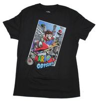 Super Mario Odyssey Adult New TShirt  Hat Throwing Action Mario Pic S gray