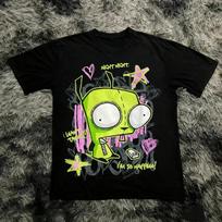 Vintažiniai Invader Zim Animacinio Filmo Spaudiniai Trumpomis Rankovėmis Marškinėliai Retro Unisex Grafiniai Marškinėliai 90-ųjų Nostalgija Vasaros Gatvės Apranga Y2K Marškinėliai Viršus S