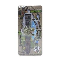 Clock Triceratops Tyrannosaurus Rex Kids Watch Cartoon Digital WristWatch Dinosaur Projection Watch A gray