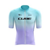 Rvouei Cube Team Quick Drying Cycling Jersey Set Summer Clothing MTB Bike Uniform Maillot Ropa Ciclismo Hombre Bicycle Suit XS（old）