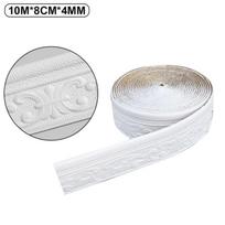 10M 3D lipnus sienų apdailos linijos grindjuostės, vandeniui atsparios grindjuostės, tapetų lipdukas, skirtas gyvenamojo kambario namų dekoravimui 10M*8CM balta