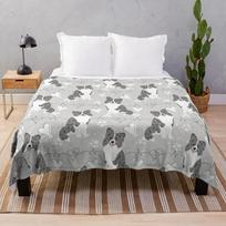 LOVE Blue Merle Border Collie Throw Blanket Polar blanket Dorm Room Essentials For Sofa Thin blankets for beds 40x50in white