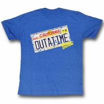 Back to the Future Outa Time Blue Adult T-Shirt 3XL white