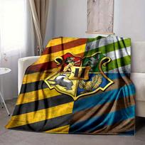 1 vnt. Harry Potterio Hogvartso herbo flanelinis pledas - Lengvas, minkštas, šiltas, visų sezonų pledas sofai, lovai, kelionėms, stovyklavimui L1029122 130x150cm yellow