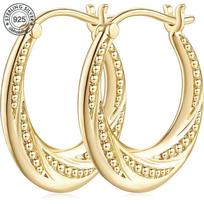 925 Sidabro, Auksinio Karoliuko Spiraliniai Auskarai, Moteriški Auskarai, 22 mm ir 25 mm aukso ir sidabro du modeliai, gražiai išgraviruoti meistriškumo