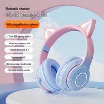 OIMG Luminous Cat Ear Gaming Bluetooth Headset