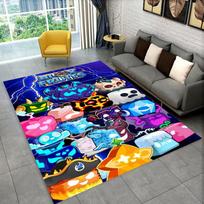 3D B-Blox Vaisių Animacinis Žaidimas Dovana Kilimas Svetainės Miegamojo Namų Sofos Dekoras, Vaikų Žaidimų Neslystantis Grindų Kilimėlis 40x60cm( 15x23in ) blue