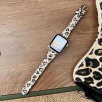 Leopard Print Leather Strap for Apple Watch 11 iWatch 10987E, Huawei FIT4, Xiaomi 9PRO For Apple 44/45/42/49mm ruda