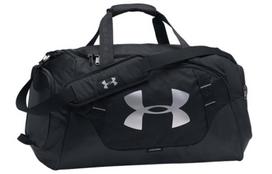 Under Armour Polyester Gym Bag Camping Bag Travel Bag Men's Black 1300213-001 gray