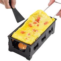 Non-Stick Raclette Grill Cheese Melter Pan W Spatula Foldable Wooden Handle Melted Cheese Raclette Carbon Steel Kitchen Gadgets juoda
