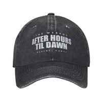 The Weeknd After Hours til Dawn Baseball Cap Distressed Denim  Sun Cap Unisex Outdoor Workouts Unstructured Soft Hats Cap One Size gray
