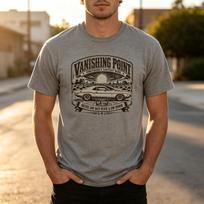 Vanishing Point Vintage TShirt Kowalski Challenger Muscle Car Tee Gift Vintage Desert Graphic Print Soft Cotton Crew Neck Top S gray