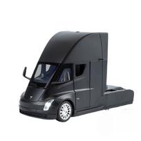 1/24 Tesla SEMI TRUCK HEAD Metalinis lietas automobilio modelis Simuliacija Garsas Šviesa Traukiamas į priekį Ornamentas Berniuko žaislas Dovana juoda