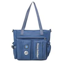 Multi-Pocket Messenger Bag Men's And Women's Large Capacity Student Class Shoulder Bag mėlyna