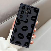 Case for Samsung Galaxy S25 Ultra S23 FE S24Ultra S22 S20FE S25 Edge S21 S24 Plus Phone Cover Lips Kiss Print Galaxy S23+ white