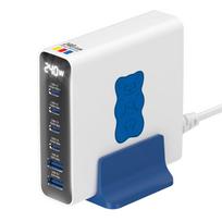 Haribo 240W GaN Charging 6 Ports x 2 x PD QC for Consoles Station, (4 USB-C / USB-A), 3.1 (140W) & 5.0 Compatible,