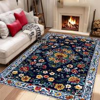 Bohemian National Style Living Room Bedroom Sofa Bedside Carpet Soft Flannel Non-Slip and Dirt Resistant Home Decor Anti-slip 40x60cm gray