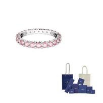 Swarovski Matri Cubic Zirconia, Rhodium Plated Rings Womens 50-Original Brand Box And Bag rožinė