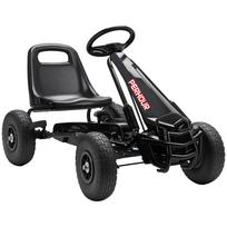 Pedalinis kartingas Go-Kart vaikams reguliuojama sėdynė EVA padangos rankinis sankabos ir stabdžio pedalas 110 x 61 x 62 cm juodas 110 x 61 x 62 cm