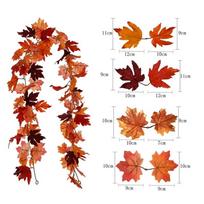 1 vnt. Rudens girlianda Klevo lapas 175 cm/vnt. Kabanti vynmedžio girlianda Dirbtinė rudens lapų girlianda Padėkos diena namams Vestuvėms Židiniui Šventės dekoras