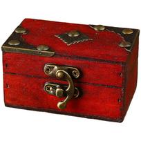 Vintage Wooden Jewelry Box with Lock Classic Antique Style Storage Case for Home Desktop Organization and Display No lock raudona