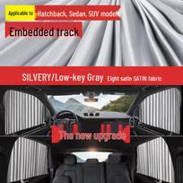 Universalus automobilio skydelis nuo saulės: Stumdomojo bėgelio langų užuolaida šilumos izoliacijai, apsaugai nuo saulės ir privatumui Rear Pair Set red