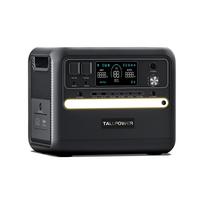 TALLPOWER V2400 Nešiojama elektrinė, 2160Wh LiFePo4 baterija, Saulės generatorius, 2400W AC išėjimas, UPS funkcija, LED šviesa, 13 išėjimų juoda