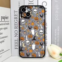 Animacinis Helovino Moliūgo Vaiduoklio Šikšnosparnio Rašto Telefono Dėklas Samsung Galaxy S25 S24 S23 Ultra S22 Plus S21 FE 5G Galinis Dangtelis Fundas Galaxy S25+ gray