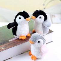 4 colių pliušinis pingvinas raktų pakabukas žaislas - Mažas pakabukas dovana vaikams 11 cm black