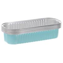 10pcs 200ml Aluminum Foil Loaf Pans With Lids Rectangle Non-Stick Baking Tins Bread Packing Container Disposable Bakeware Molds žalia