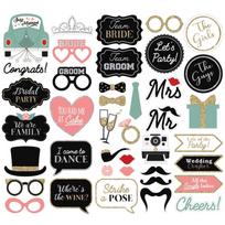 Team Bride Wedding Photo Booth Props - 40-Piece Set
