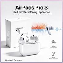 Sports Daily Use AirPods Pro 3 Wireless Earbuds ANC Noise Cancellation IPX4 Sweatproof Touch Operation HiFi Surround Sound In-ear Bluetooth Headphones balta