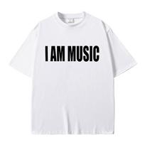 Rapper Playboi Carti I AM MUSIC Logo Same Style Print T Shirts Men Women Fashion Y2K Street T-shirts Hip Hop Oversized T-shirt S white