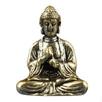 Brass Mini Buddha Statue Metal Sculpture Gift Sitting Compact Miniature Figurine Bronze Figure for black