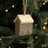 Kalėdiniai mediniai nameliai Maži nameliai Kalėdinės eglutės Rąstinukai nameliai Kūrybingas išdėstymas Dekoratyviniai papuošalai brown
