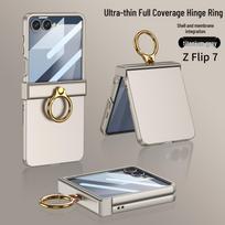 Samsung Z Flip7 Full-Cover Solid Color Case with Hinge Protection and Built-In Ring Stand Samsung Z Flip7 Compatible