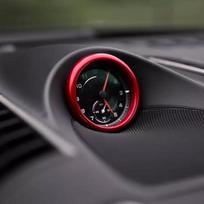 Aliuminio lydinio laikrodžio kompaso chronometro dekoratyvinis žiedas Porsche 718 911 Macan Cayenne Panamera automobilių interjerui raudona