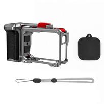 For Insta360 Ace Pro/2 Metal Camera Grip Mount Wear Resist Sports Camera Protective Case Anti-Fall Street Photo Vlog Accessories gray