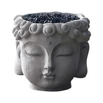 Multifunctional Buddhas Shape Cement Planter Including Drainage Outlet Suitable For Indoor Outdoor Use 1 gray