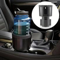 Automobilio puodelio laikiklio prailgintuvo adapteris su poslinkiu reguliuojamu pagrindu, puodelio laikiklis gėrimams automobiliui one-size juoda