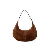 Dumpling casual messenger bag women's large-capacity light luxury cowhide women's bag single shoulder women's high-end underarm bag bottom length 41 width 7 height 31cm brown
