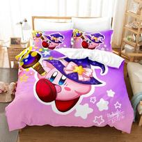 Cartoon Star Allies Duvet Cover K-Kirby Pillowcase Bedding Set Adult Boy Girl Bedroom Decoration Children Single Double Size 135x200cm purple