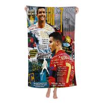C-Cristiano R-Ronaldo CR7 Vonios rankšluostis Mikropluošto Minkštas Sugeriantis vandenį Kvėpuojantis Mergaitei Vaikams Dekoratyvinis Animacinis Paplūdimio rankšluostis 70cm×140cm black
