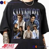 Salvatore Brothers Ian Somerhalder Shirt Damon Stefan Paul Wesley Brothers S gray