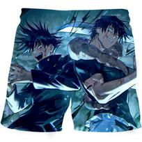 Naujas Anime Jujutsu Kaisen 3D spausdinti maudymosi šortai vyrams Vasaros paplūdimio apranga Laisvi maudymosi šortai Kpop maudymosi kostiumai Šortai 5XL brown