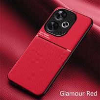 For Xiaomi Poco F6 5G Case Car Magnetic Holder Silicone Back Cover for Poco F6 F 6 6F PocoF6 5G Leather Texture Phone Fundas For Poco F6 5G raudona