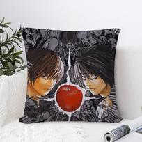D-Death N-Note Pillow Case Plush Fabric Soft  Pillowcase Double Sided Print  Sofa Cushion Cover Throw Pillow Cover 16x16Inch black