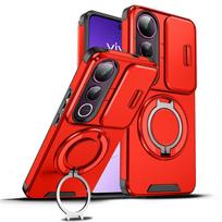 For Vivo V50 Lite Case Vivo V50 Lite Cover V50 Lite 4G Magnetic Ring Armor Slide Camera Lens Case Magsafe Wireless Charge Cover vivo V50 Lite black